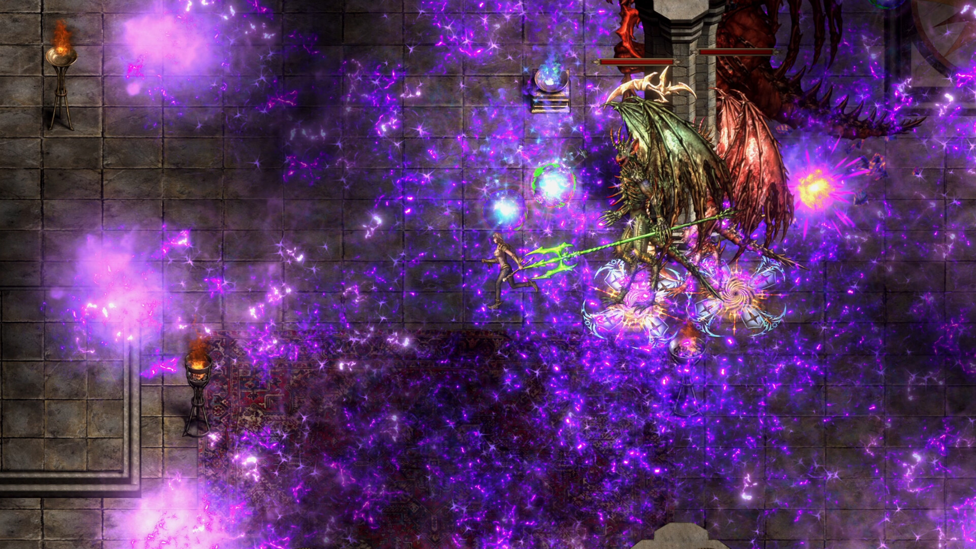Shadow Dungeon game info — a winged demon channeling violet magic, from the official Steam screenshots