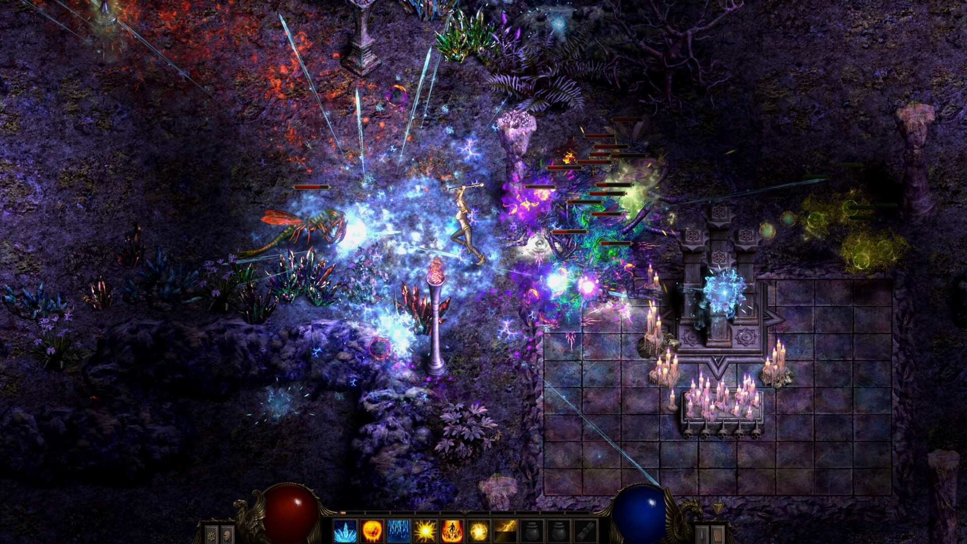 Shadow Dungeon release date — an arcane spell burst in a dungeon from the official Steam screenshots